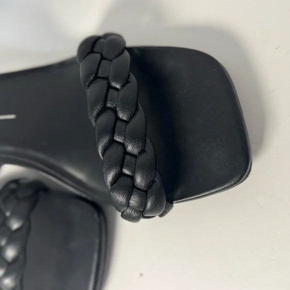 Dolce Vita Black Braided Block Heel Sandal 8 - Picture 4 of 10